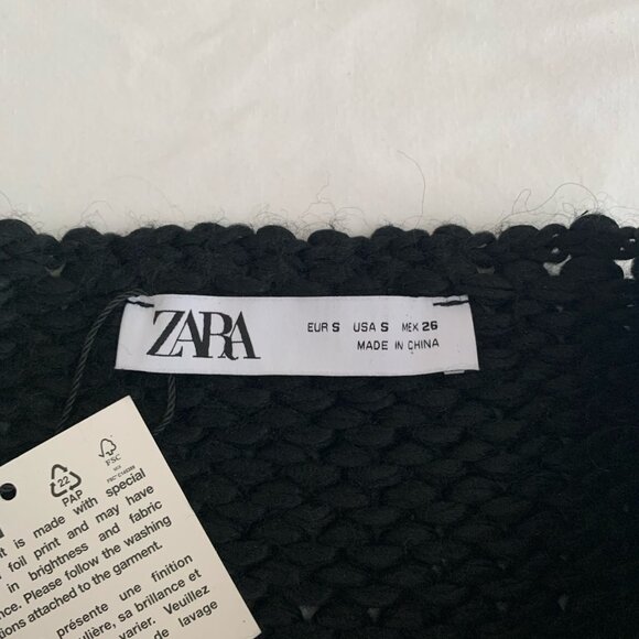 Zara Black Knit Crop Top - Picture 5 of 10